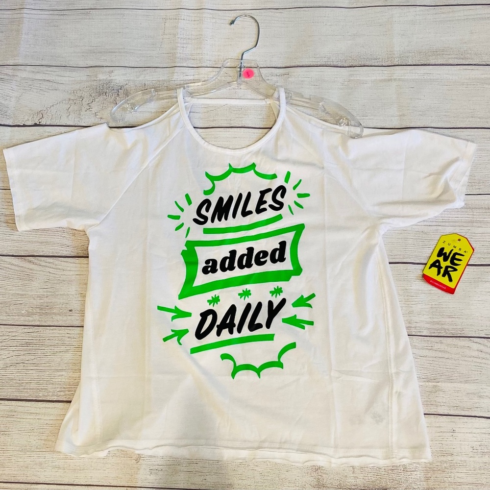 Zumba T-Shirt Cold Shoulder- Size Medium